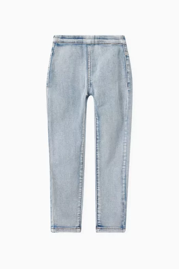 Woven Jeggings in Washed Denim