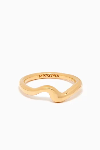 Molten Wave Stacking Ring in 18kt Recycled Gold-plated Brass