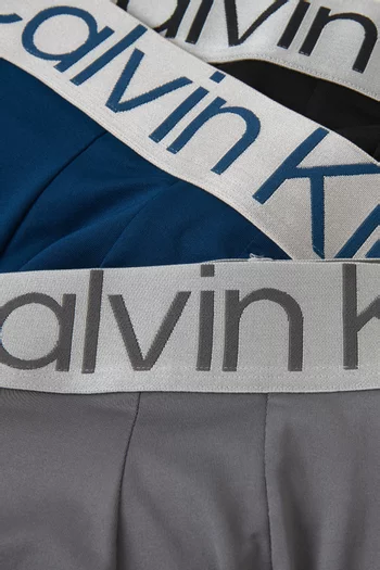 Low-rise Metallic Trunks in Recycled Fabric, Set of 3