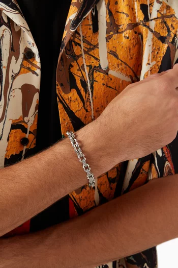 سوار بسلسلة معدنية مزينة بحلي فضة إسترلينية