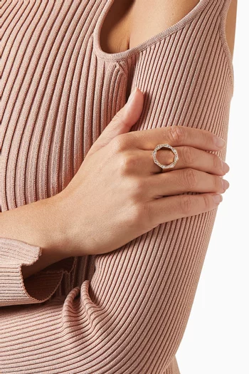 Birwaz Turath Diamond Ring in 18kt Rose Gold  