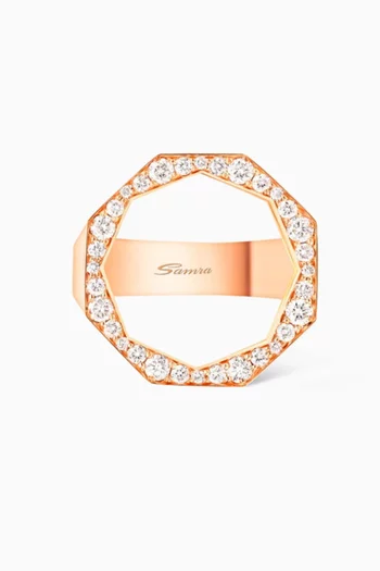 Birwaz Turath Diamond Ring in 18kt Rose Gold  