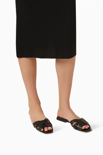 Tribute Flat Sandals in Smooth Leather