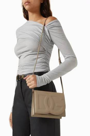 Logo Flap Shoulder Bag in Calfskin