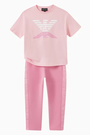 تي شيرت قطن جيرسيه من تشكيلة الملابس الأساسية بشعار الماركة