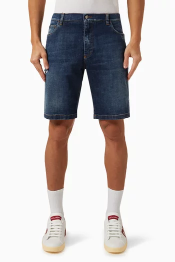 Plaque Shorts in Denim