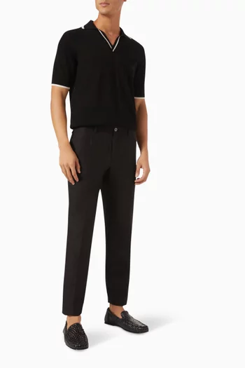 Front-pleat Chino Pants in Linen