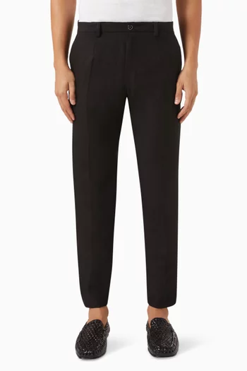 Front-pleat Chino Pants in Linen
