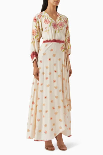 Kate Floral-print Maxi Dress in Silk