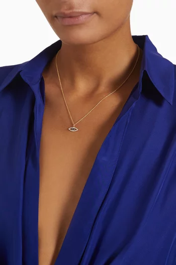 Evil Eye Charm Necklace in Gold-plated Brass