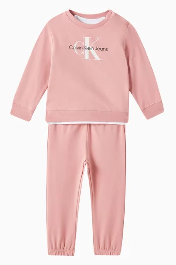 Logo T-shirt & Tracksuit Set in Stretch-cotton