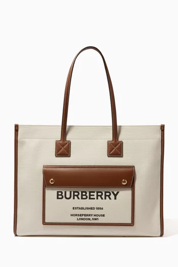 Freya Medium Tote Bag in Canvas & Leather