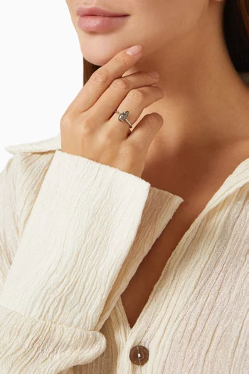 Single Pearl Ring in 18k White Gold  