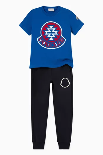 Pattern Logo Print T-shirt in Cotton