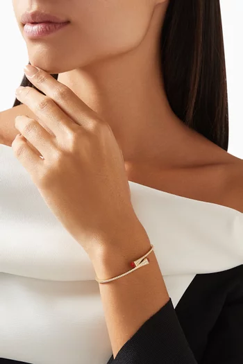 Cleo Diamond & Agate Slim Bracelet with in 18kt Yellow Gold