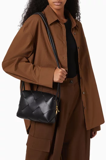 حقيبة كاسيت صغيرة جلد نابا مجدول