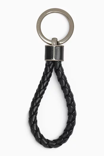 Key Ring in Intrecciato Leather