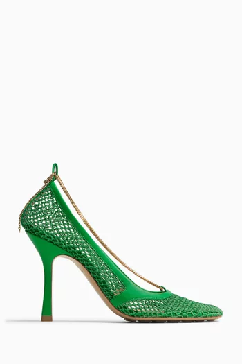 Stretch Pumps in Mesh & Leather   