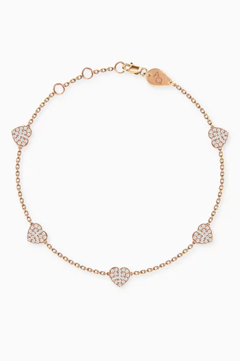 Constellation Heart Diamond Anklet in 18kt Yellow Gold  