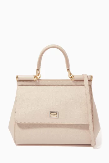 Medium Sicily Top Handle Bag in Dauphine Leather