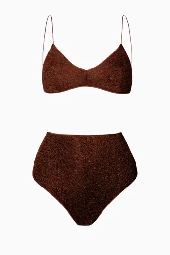 Lumière High-waist Bikini Set in Lurex