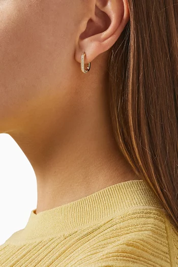 Pave Chain Link CZ Huggies in 14kt Antique Gold-plated Brass      