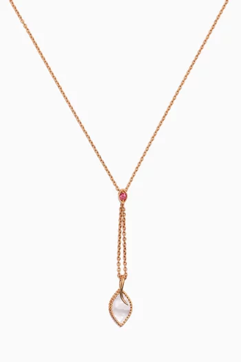 Farfasha Foglia Mother of Pearl Necklace in 18k Rose Gold 