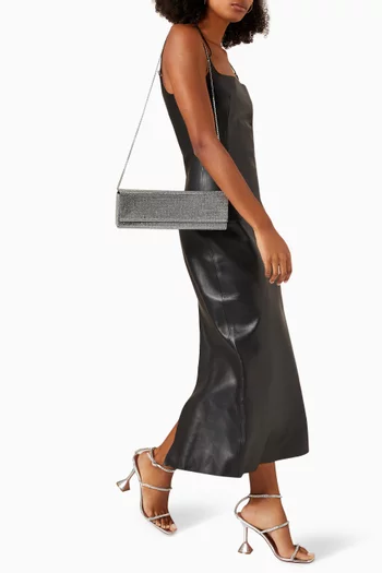 Amini Paloma Crystal-embellished Clutch Bag in Satin