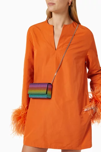 Super Mini Paloma Crystal Clutch Bag in Satin
