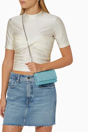 Super Mini Paloma Crystal Clutch Bag in Satin