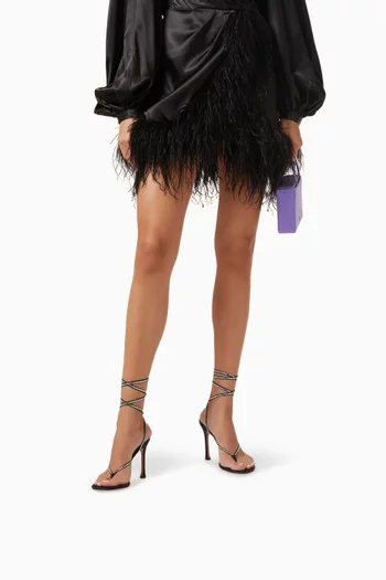 Cora 105 Crystal Lace-up Heels in Metallic Leather