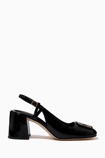 Georgia 70mm Slingback Sandals in Patent Leather   