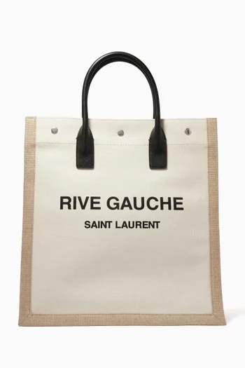 Rive Gauche N/S Shopping Bag in Canvas & Leather 