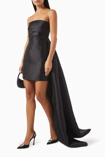 Meyer Train Mini Dress in Satin