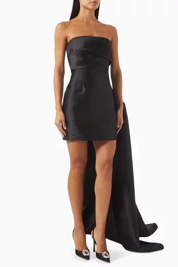 Meyer Train Mini Dress in Satin