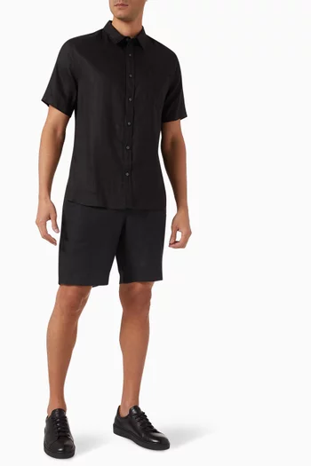 Classic-fit Short-sleeve Shirt in Linen