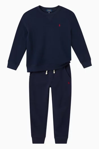 سويت شيرت مزيج قطن بشعار الماركة بتصميم صغير