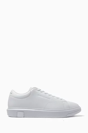 AE Logo-embossed Sneakers in Leather