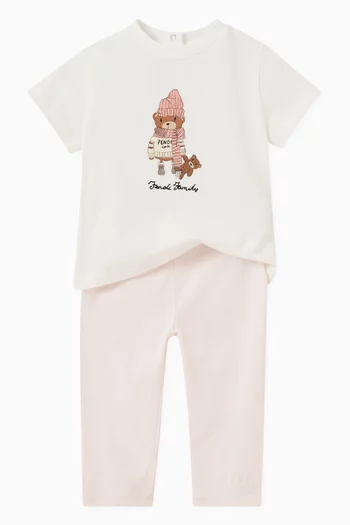 Embroidered Logo Leggings in Cotton Jersey