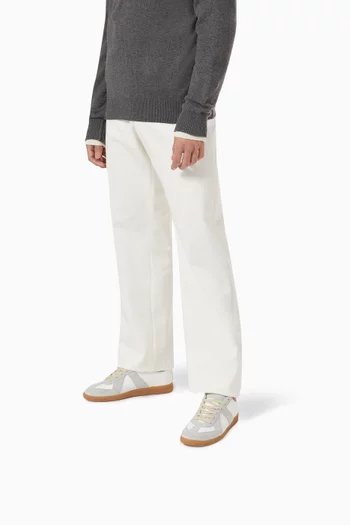 سنيكرز ريبليكا أسفل الكاحل بشعار الماركة الشهير جلد عجل وشمواه