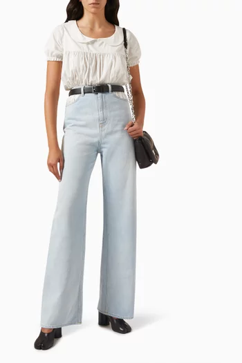 Cut-out Waist Jeans in Denim