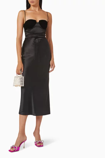 Eclipse Midi Dress in Satin