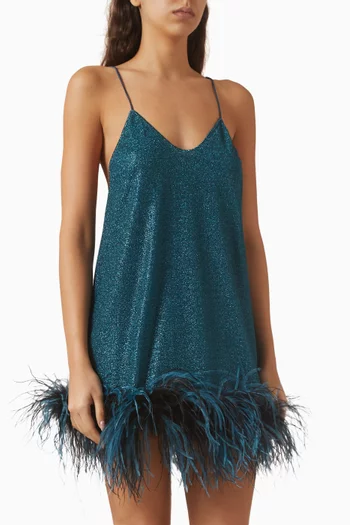Lumiere Plumage Mini Dress in Stretch Lurex