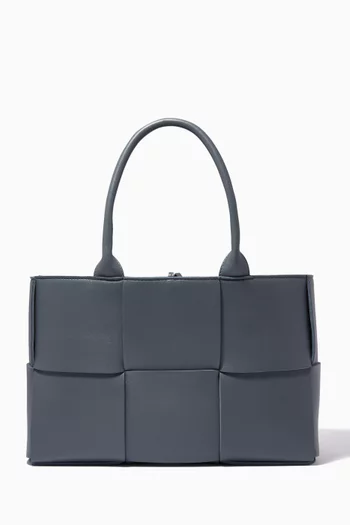 Small Arco Tote Bag in Intreccio Leather