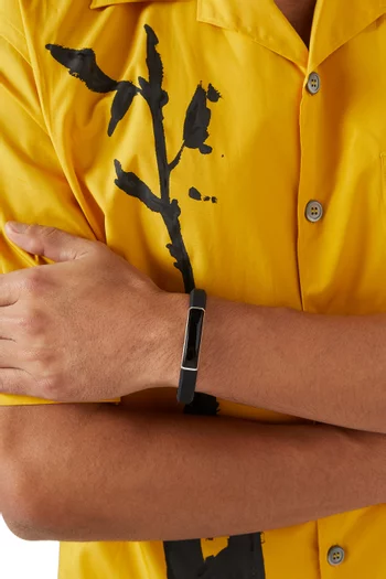 Streamline® ID Bracelet in Rubber with Pavé Diamonds & Sterling Silver