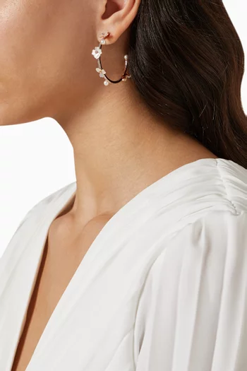 Precious Pansy Scatter Hoops in Metal