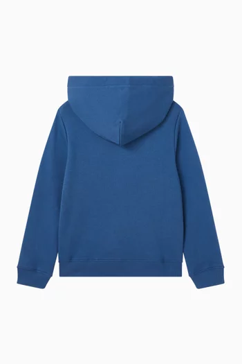 كنزة بغطاء رأس وطبعة شعار الماركة قطن عضوي