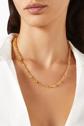 Aegis Chain Necklace in 18kt Gold-plated Brass