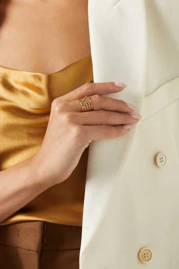 Pebble Beach Ring in 18kt Gold-plated Steel
