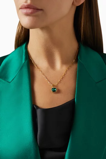 قلادة اتلانتيك سباركل بدلاية وتصميم مقاوم للماء ستانلس ستيل مطلي بذهب عيار 18